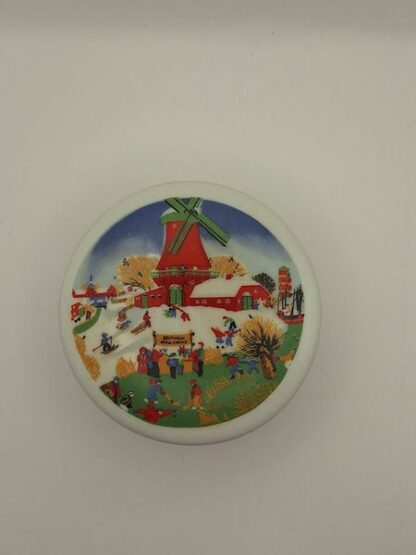 Vintage kerst sieradendoosje porselein - Afbeelding 2