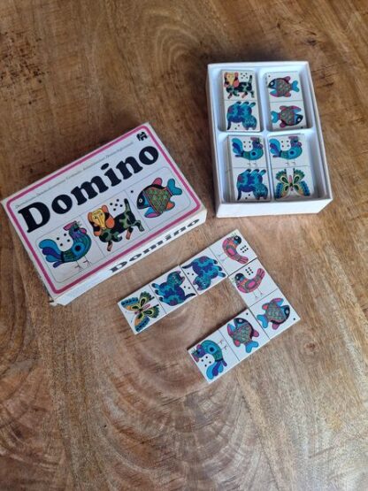 Vintage dieren Domino spel