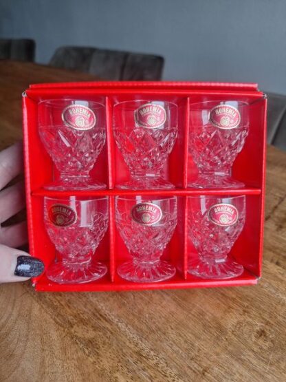 Vintage borrelglaasjes Bohemia Crystal - Afbeelding 3