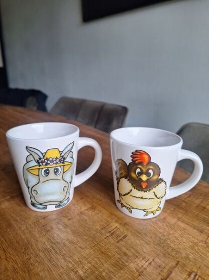 Twee vintage dierenmokjes